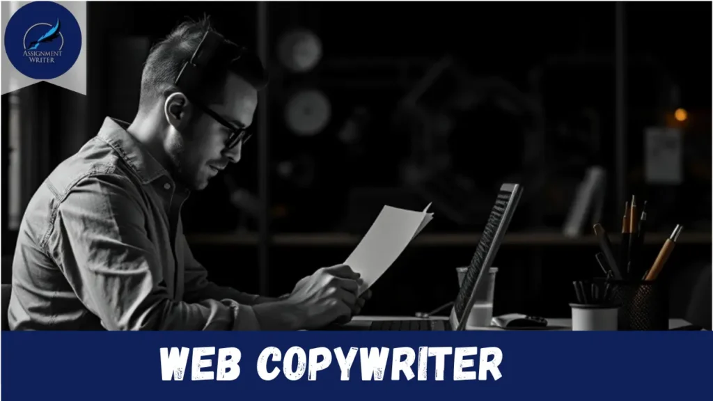 A professional web copywriter engaged in writing, showcasing expertise in crafting compelling content for various platforms.-Web Copywriter