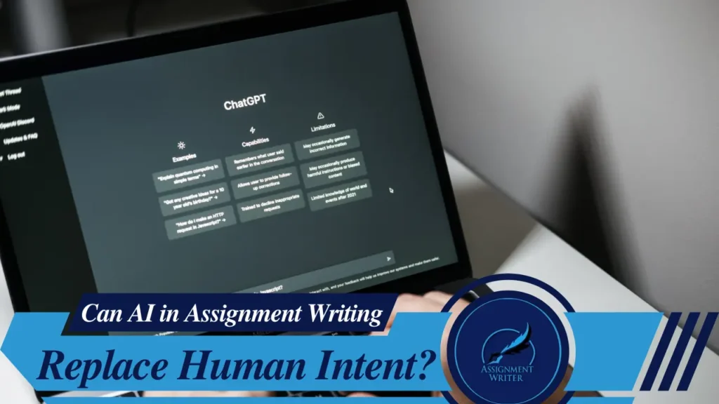 An image questioning if human intelligence can fully replace assignment writing tasks.-AI in Assignment Writing