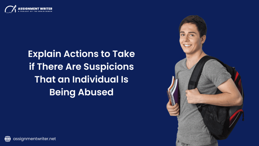 Explain the actions to take if there are suspicions that an individual is being abused