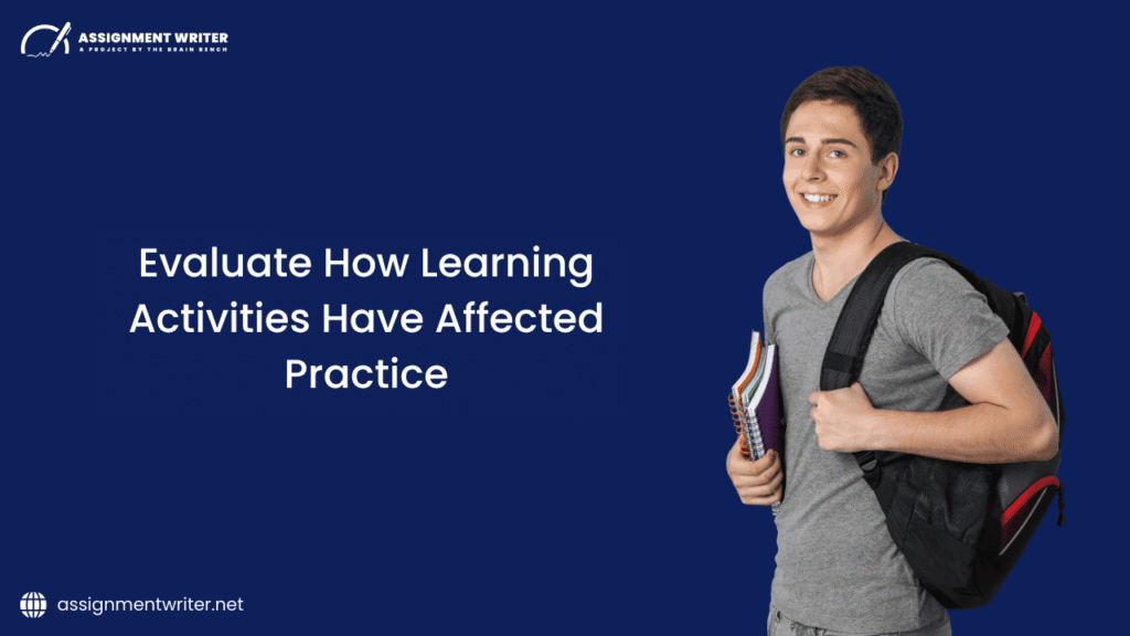 Evaluate how learning activities have affected practice